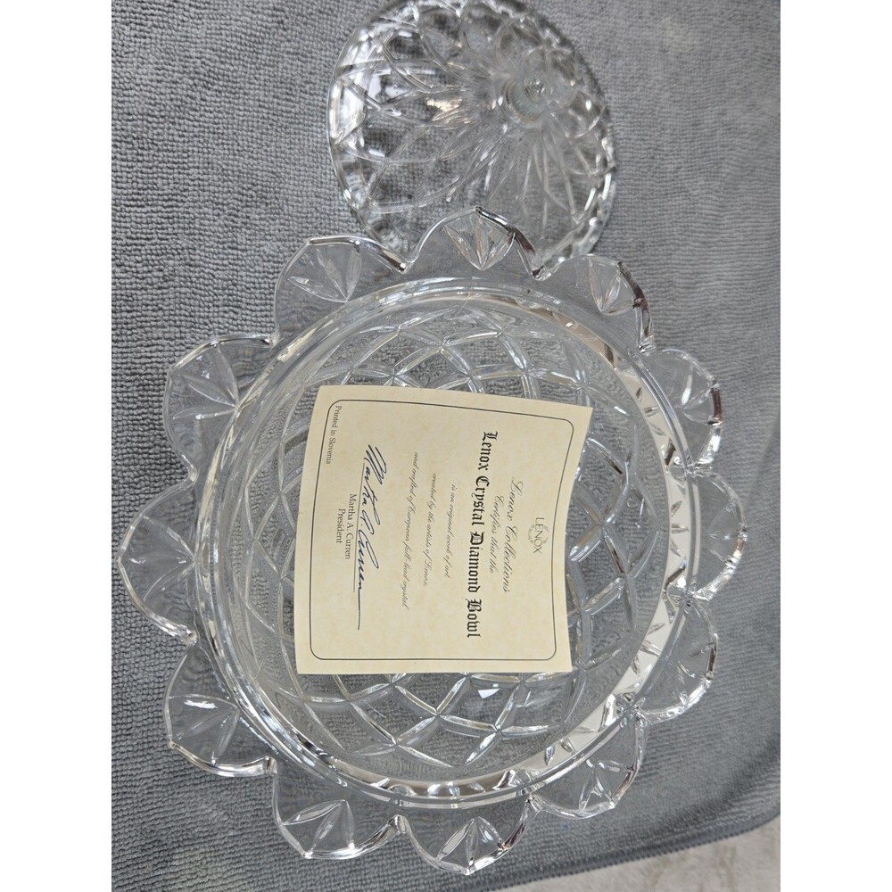 Lenox Crystal Diamond Collections Candy Dish Vintage